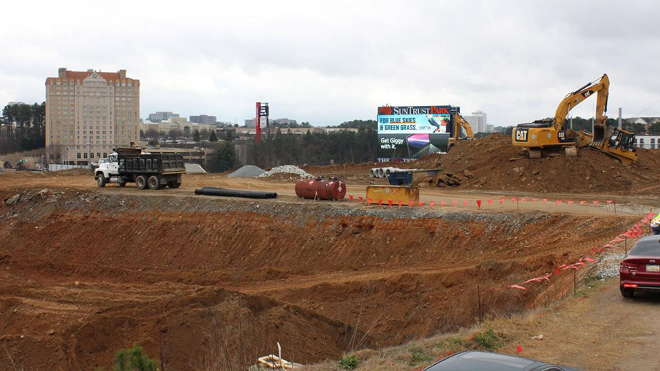 BravesPark1 Truist Park, Braves Stadium under construction