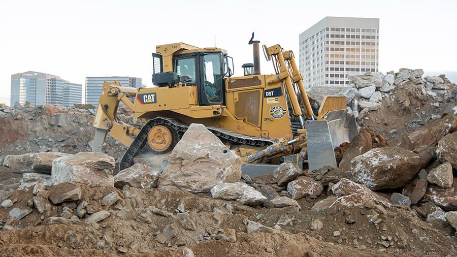 BravesPark4 Construction equipment on pile of rocks